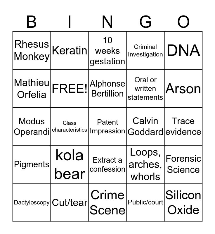 LAW II SEMESTER EXAM REVIEW Bingo Card