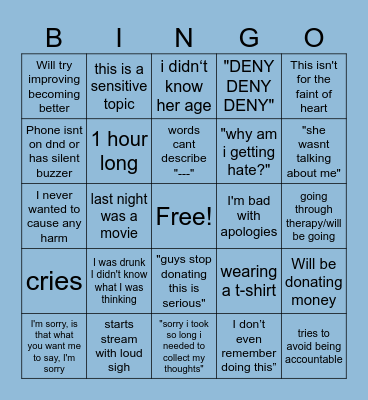 georgenotfound stream bingo Card
