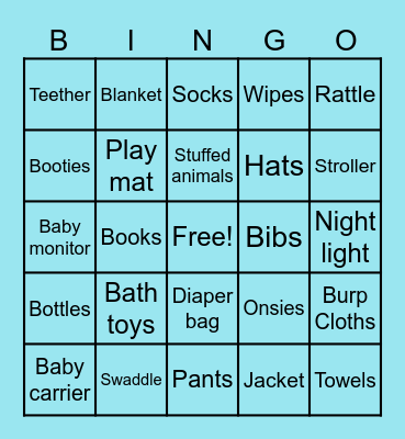 Baby Shower Bing Bingo Card