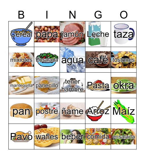 LA COMIDA Bingo Card