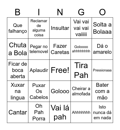 Bingo Do Rodrigo Bingo Card