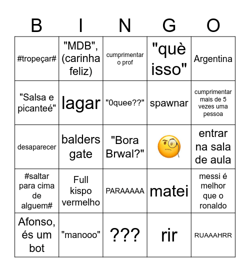 Juanzito bingo uingoo Bingo Card