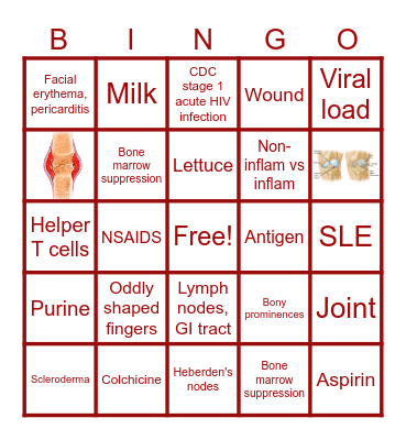 Immune Bingo Card