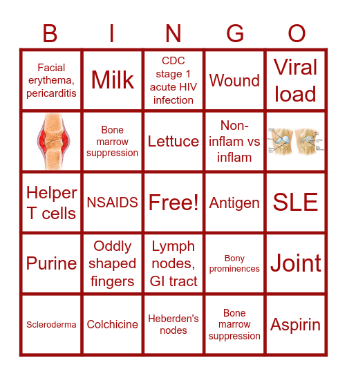 Immune Bingo Card