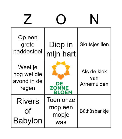 Muziek Bingo 1 Bingo Card