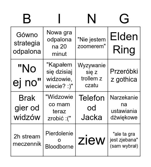 Cymboł Bingo Card