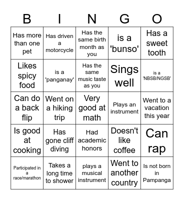 FIND SOMEONE WHO Bingo Card