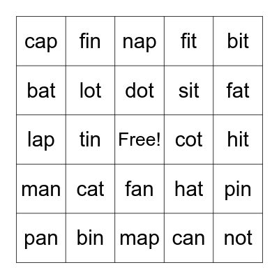 I made the word ... Bingo Card