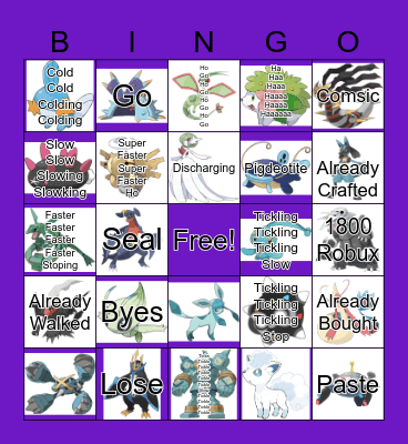 Pokemon! Bingo Card