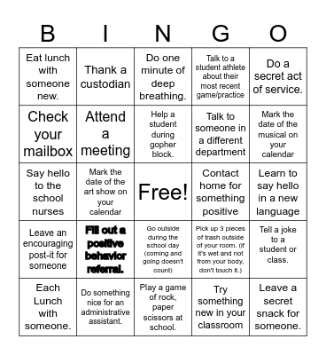 GO GOPHERS!! Bingo Card