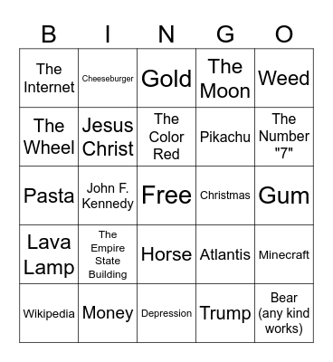 Infinite Craft Bingo Card