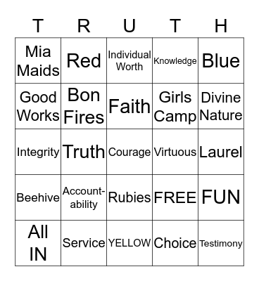 Ephesians 4:25 Bingo Card