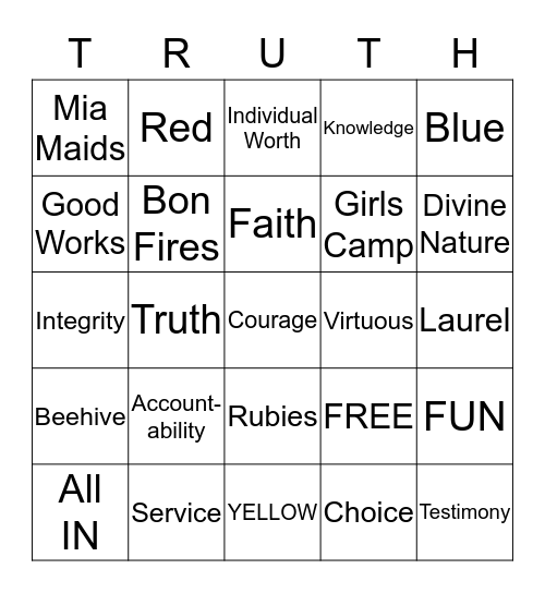 Ephesians 4:25 Bingo Card