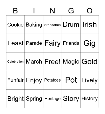 Saint Patrick's day Super Bingo Card