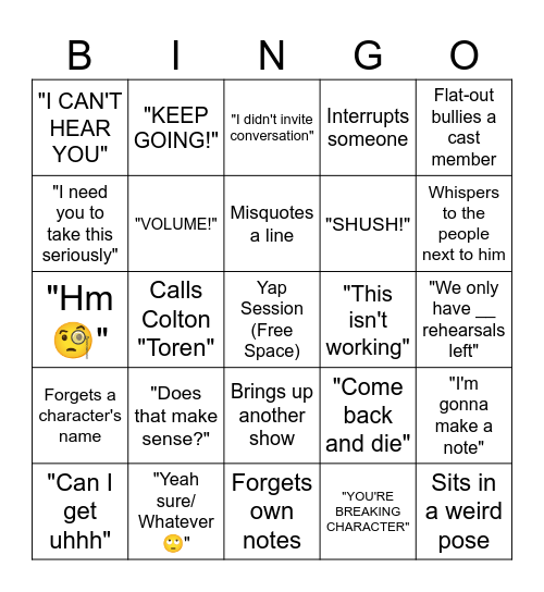 Czyz Bingo Card