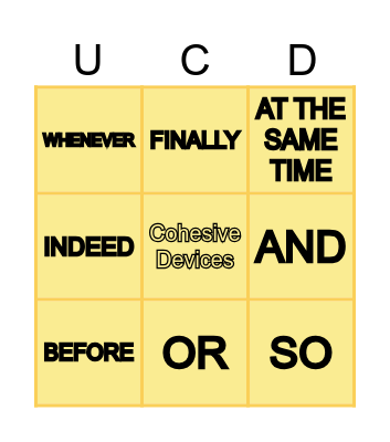 Using Cohesive Devices Bingo Card