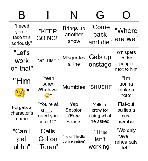 Czyz Bingo Card