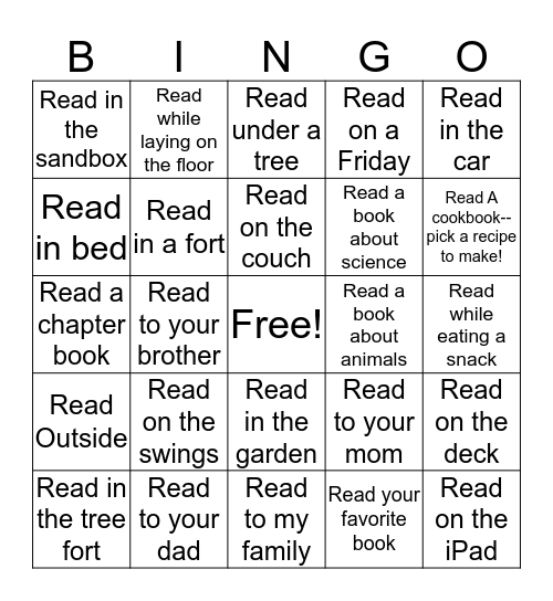 X Bingo--10 minutes each Bingo Card