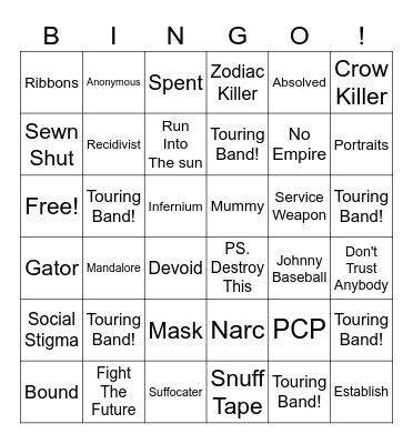 Hardcards Bingo Card