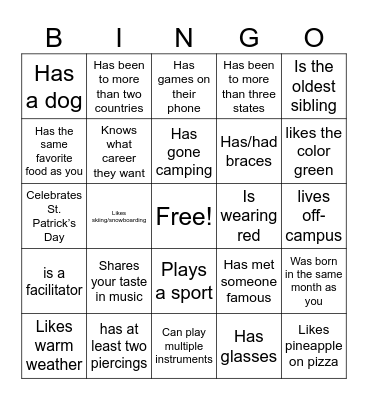 Icebreaker Bingo: Find Someone Who Bingo Card