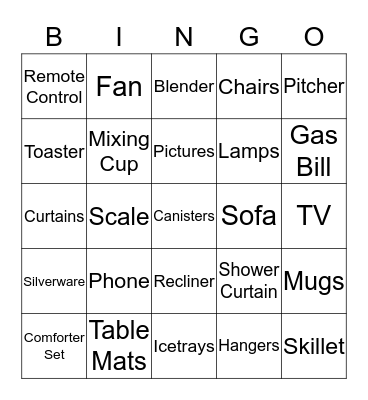 Artesia & Kaiden Housewarming Bingo Card