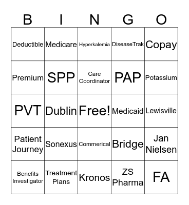 Cardinal Health Bingo Card