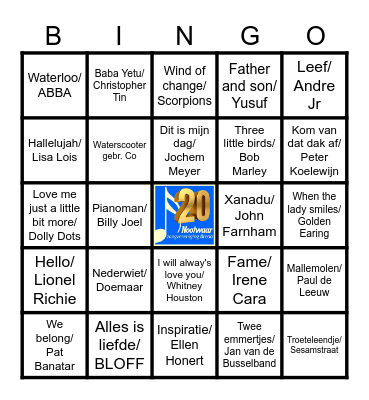 Nootwaar Jubileum Bingo Card