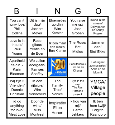 Nootwaar Jubileum Bingo Card