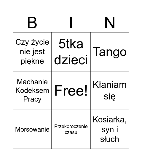 BHP BINGO Card