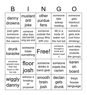 Spring Break 2024 Bingo Card
