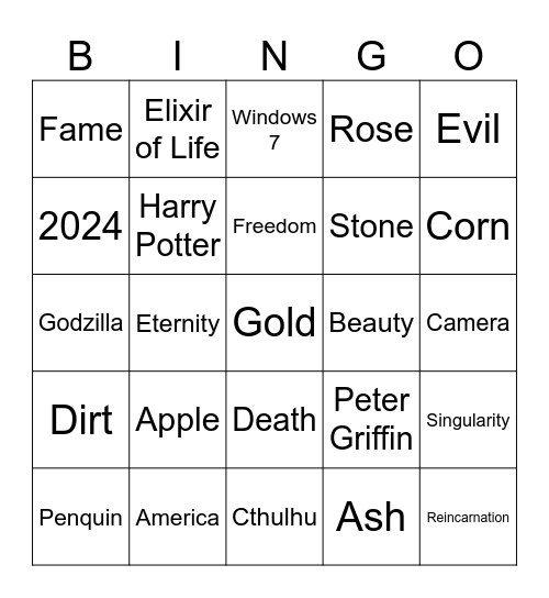 Infinite Craft Bingo Card
