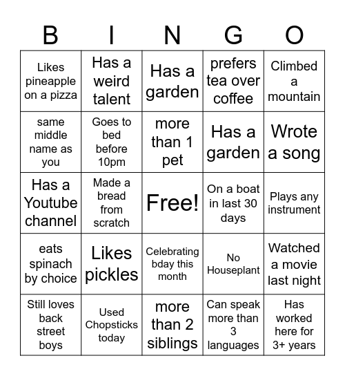 Bingo Card