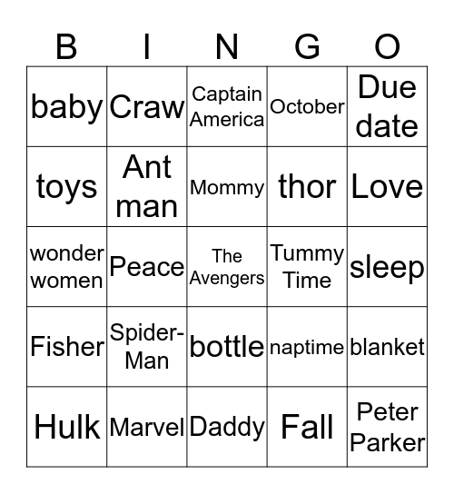 MARVEL BINGO!!! Bingo Card