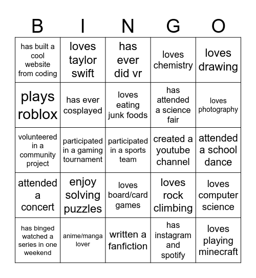 kyle Bingo Card