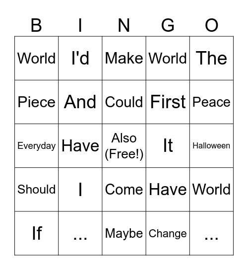 Test bingo Card