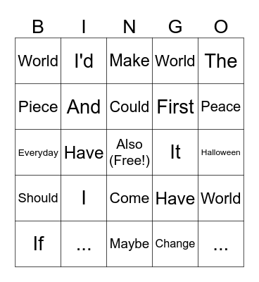 Test bingo Card