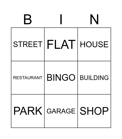 UNIT 4 Bingo Card