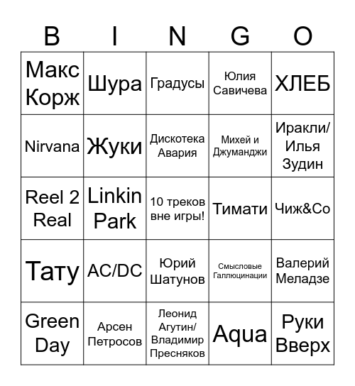БИНГО Bingo Card