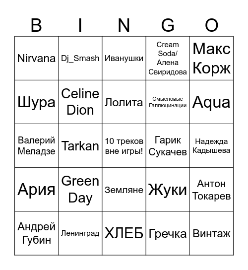 БИНГО Bingo Card