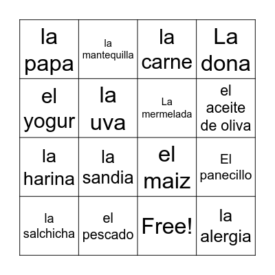 Loteria Bingo Card