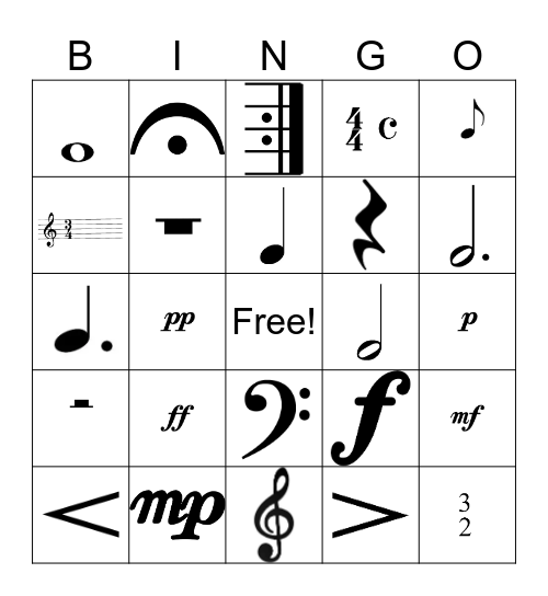 St. Paul's Music Bingo Card