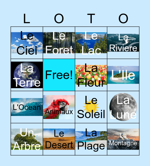 La Nature Bingo Card