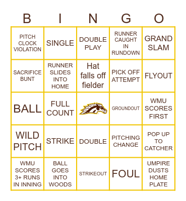 BRONCO BASEBALL BINGO Card