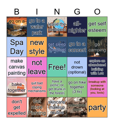 Goals 2024 Bingo Card