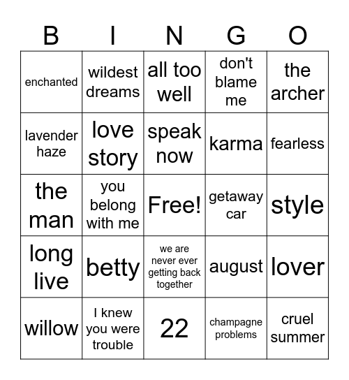 ts bingo 2 Bingo Card