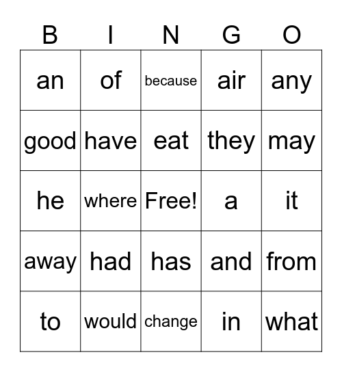 ULS Vocabulary Words - Middle School Bingo Card