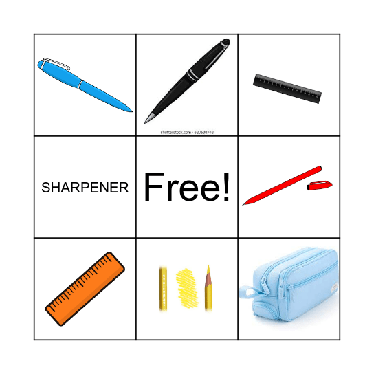SCHOOL OBJECTS Bingo Card