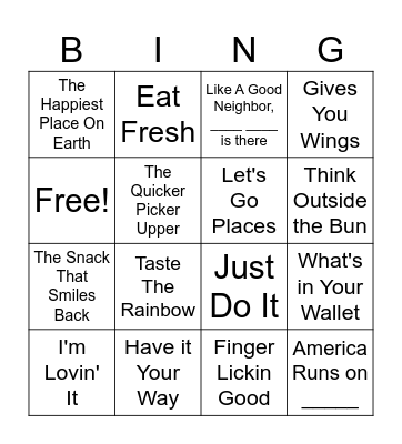 Slogan Bungo Bingo Card