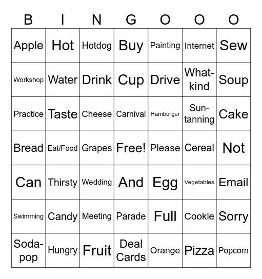 MS Lesson 6 Bingo Card