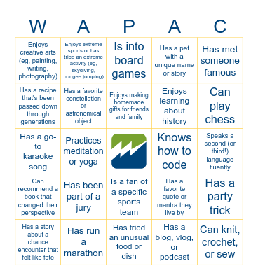 WAPA-CAO Bingo Card